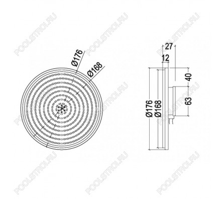 Лампа PS710. LED. RGB 2 пр.. PAR56-тонкая. 30 Вт. 12В AC. ABS