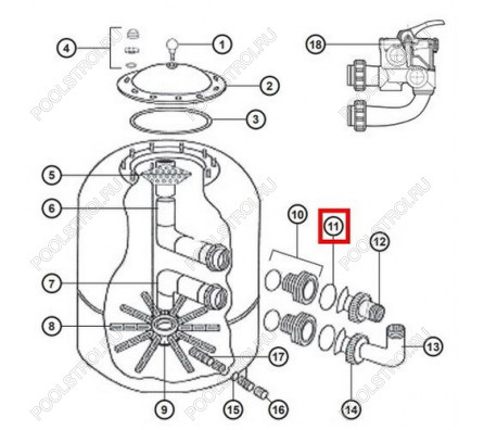 Уплотнительное кольцо NCX12046 для соединительной муфты клапана Hayward