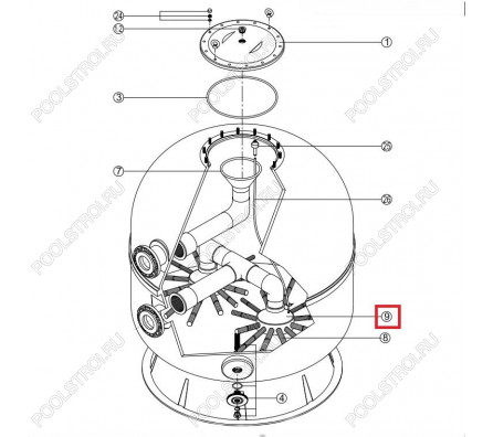 Коллектор фильтра Kripsol Ø 90-110 (RCFI0009.01R)
