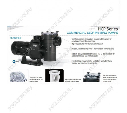 Насос Hayward HCP40653E KAN610 T2.B IE3 (380В, ПФ, 84.2м³/ч*12м, 5.75кВт, 6.5лс)